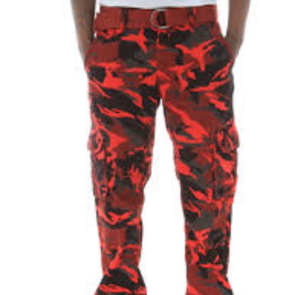 red camo cargo pants mens
